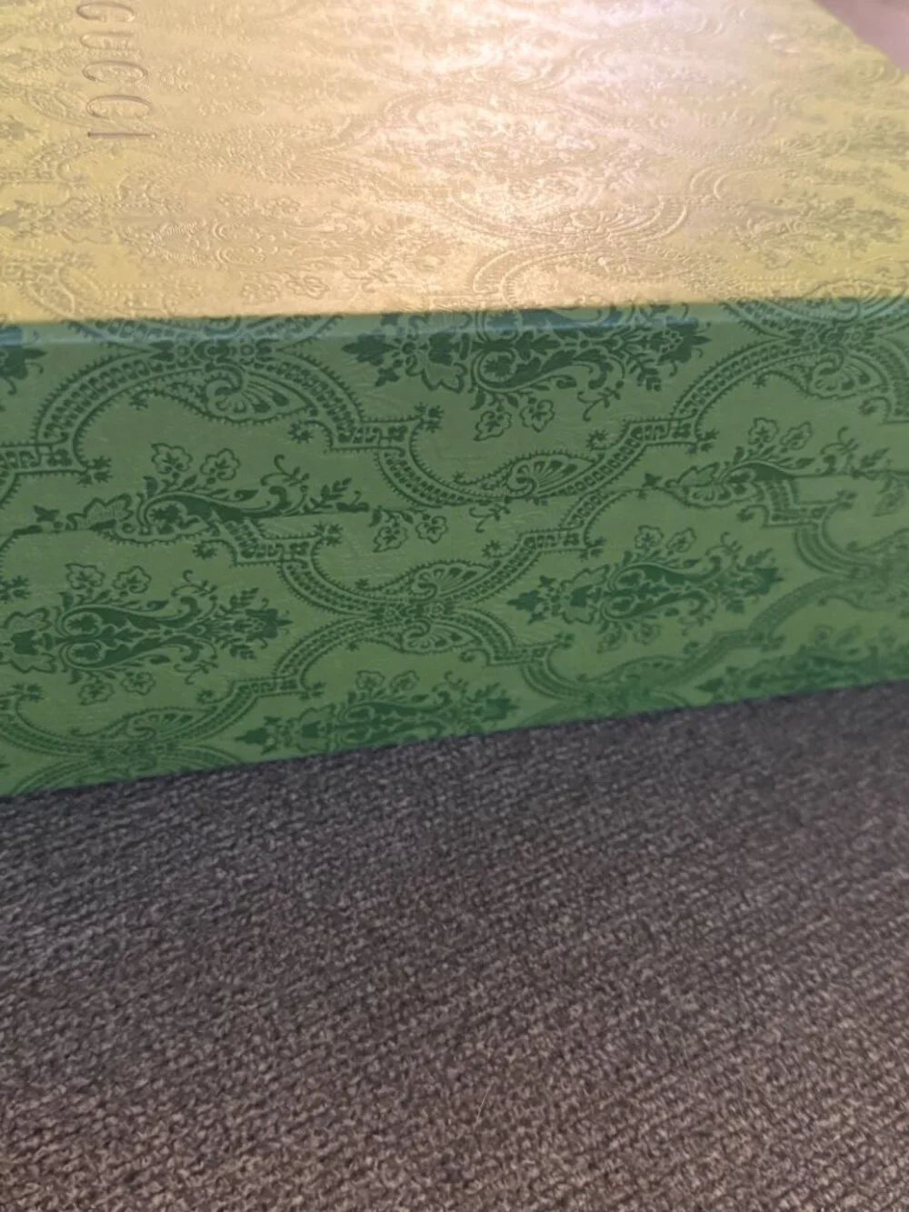 Gucci Signature Gift Box Storage Textured Green Empty